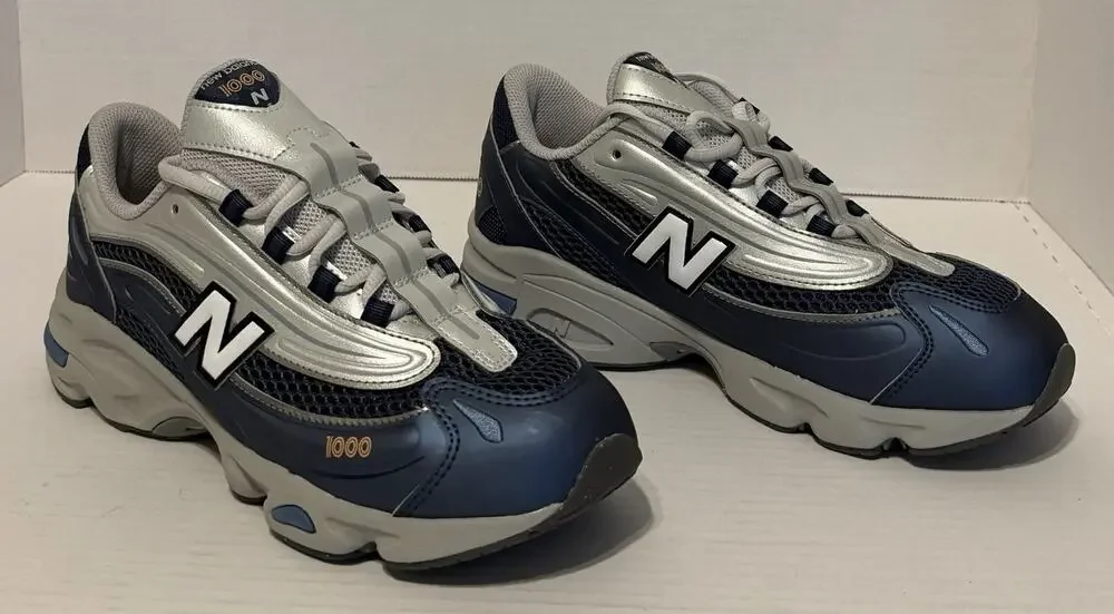 New Balance 1000 Unisex Kids Sneaker Blue Grey Lace Up Mesh US 6.5/7 GC1000PK